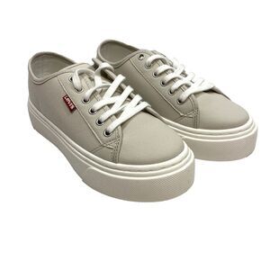 Levi's Sneaker Women's 6.5 Gray  Dakota Vegan Suede Low Top Casual Lace Up Shoe